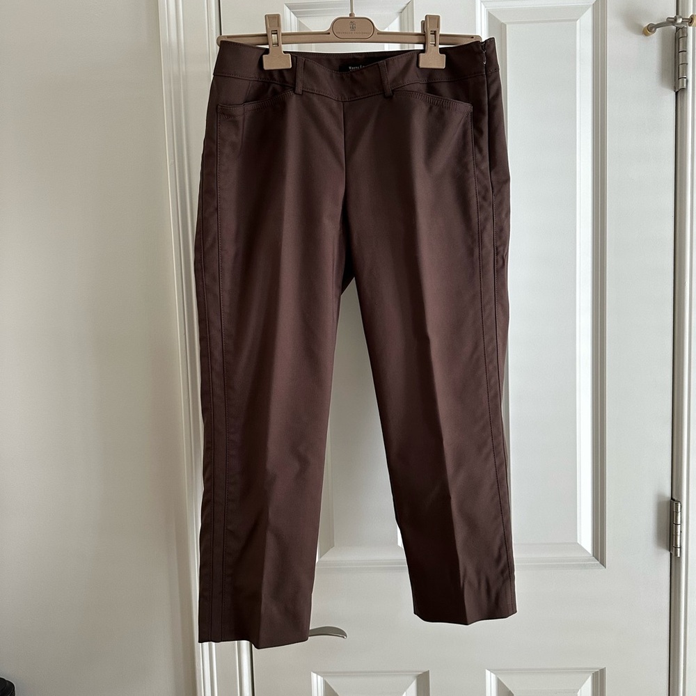 White House Black Market Brown Cropped Ankle Pants Size 8 Like New